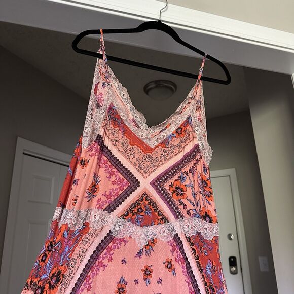 Free People Intimately Stevie Scarf Maxi Dress Lace Trim Size Medium Romantic - Picture 4 of 11